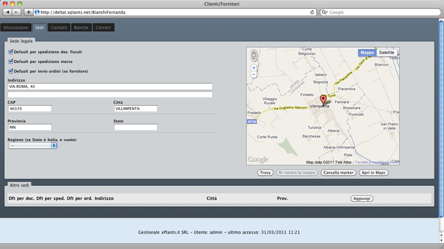 Anagrafiche con Google maps...