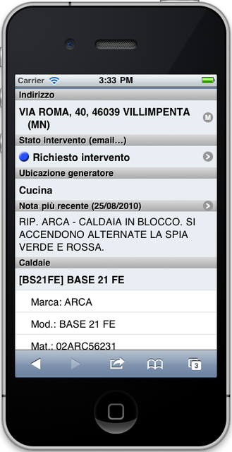 iPhone: informazioni relative all&rsquo;impianto